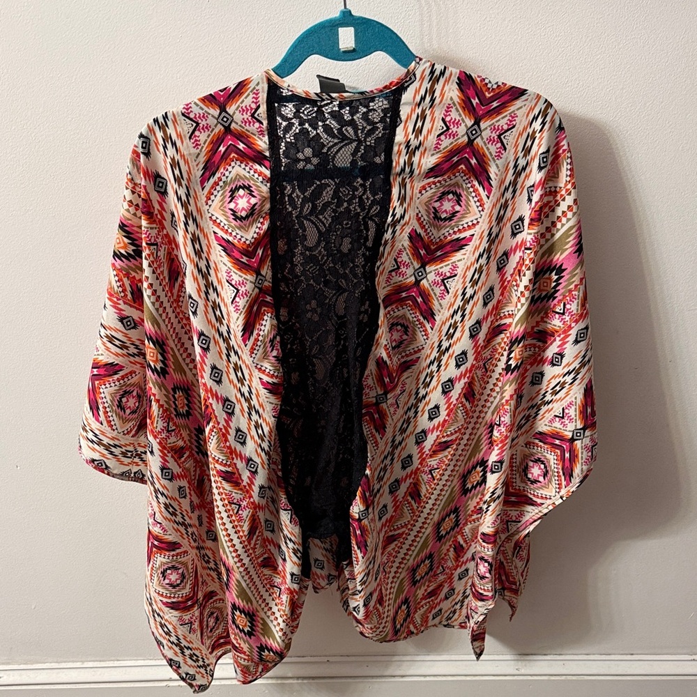 Colorful Geometric Pattern Kimono - Picture 2 of 2